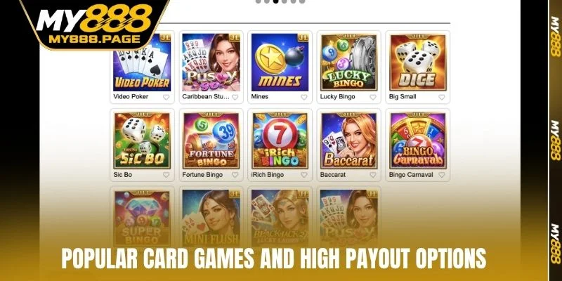Popular card games and high payout options