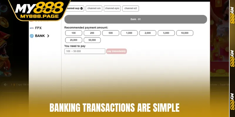 Banking transactions are simple
