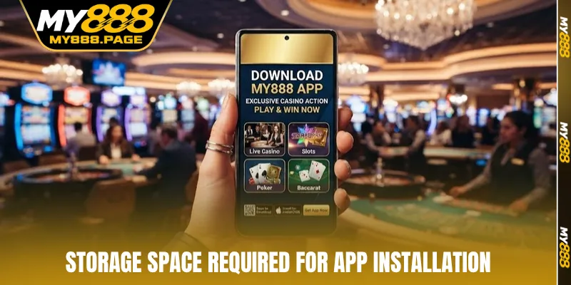 Storage space required for app installation