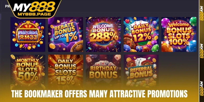 The bookmaker offers many attractive promotions