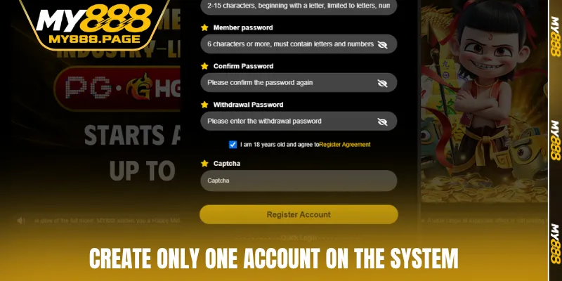 Create only one account on the system